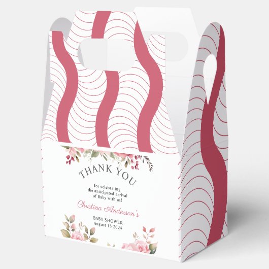 Bloemen Baby shower Roos Kleurrijk Bedankdoosjes (Geopend)