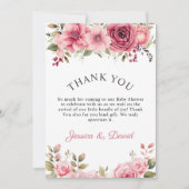 Bloemen Baby shower Roos Kleurrijk Bedankkaart (Voorkant)