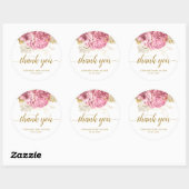 Bloemen Baby shower Roze Goud Dank u Ronde Sticker (Vel)