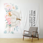 Bloemen Baby Shower Roze Rozen Pompoen Achtergrond Wandkleed (In Situ (horizontaal))