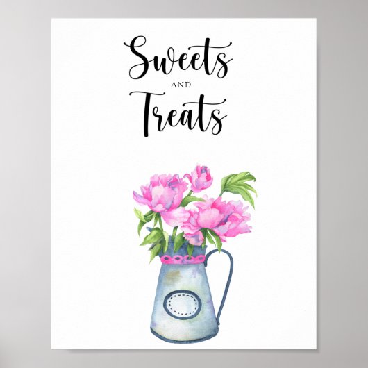 Bloemen baby shower Snoep en traktaties Poster (Voorkant)