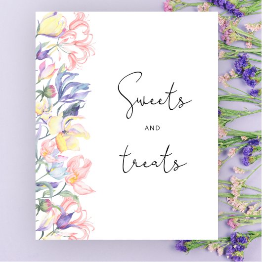 Bloemen baby shower Snoepjes en traktaties Poster