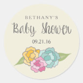  Bloemen Baby shower Sticker Labels (Voorkant)