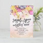 Bloemen Baby Shower Suiker & Kruiden & Alles Is Mo Kaart (Staand voorkant)