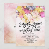 Bloemen Baby Shower Suiker & Kruiden & Alles Is Mo Kaart (Voorkant / Achterkant)