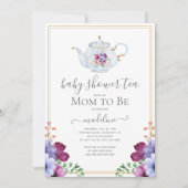  Bloemen Baby shower Tea Party Kaart (Voorkant)