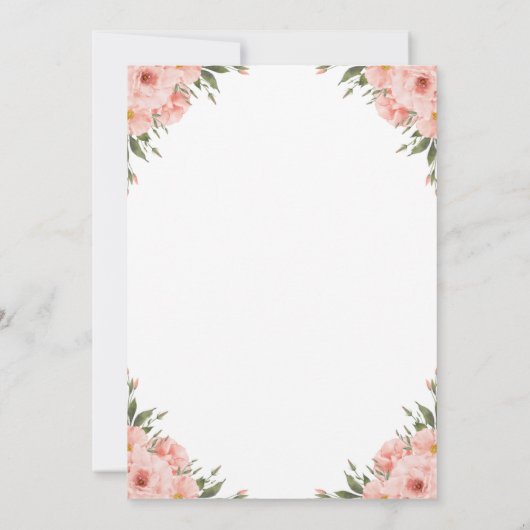 Bloemen Baby shower Tea Party Uitnodiging (Achterkant)