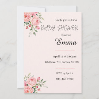 Bloemen baby shower uitnodiging