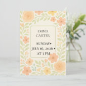 Bloemen Baby Shower Uitnodiging (Staand voorkant)
