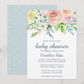 bloemen Baby shower uitnodiging (Voorkant / Achterkant)