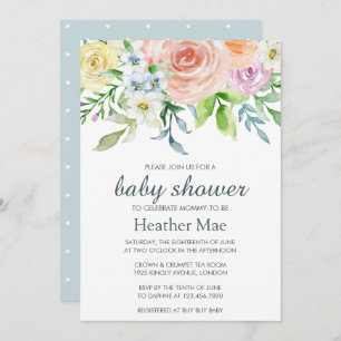 bloemen Baby shower uitnodiging