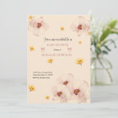 Bloemen Baby Shower Uitnodiging (Staand voorkant)