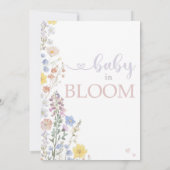 Bloemen Baby shower Uitnodiging, Baby in Bloom Kaart (Achterkant)