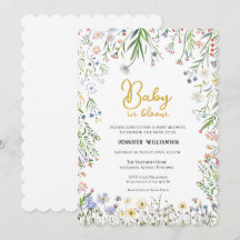 Bloemen baby shower uitnodiging, Baby in Bloom