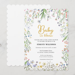 Bloemen baby shower uitnodiging, Baby in Bloom Kaart