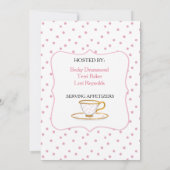 Bloemen Baby shower Uitnodiging met roze rozen (Achterkant)