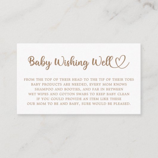Bloemen Baby shower, Wishing Well, Informatiekaartje (Voorkant)