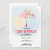Bloemen baby strooien douche thema uitnodiging (Voorkant / Achterkant)