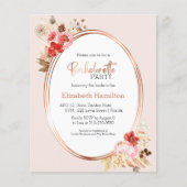 Bloemen Bachelorette Party Budget Uitnodiging (Voorkant)