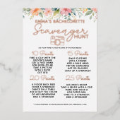 Bloemen Bachelorette Scavenger Hunt Game Bridal Folie Uitnodiging (Voorkant)