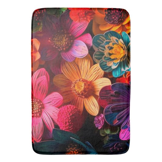  bloemen badmat (Voorkant Verticaal)