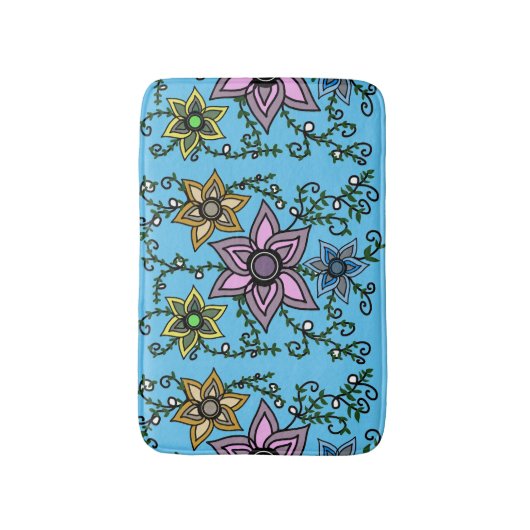 bloemen badmat (Voorkant Verticaal)