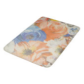 Bloemen Badmat - Blauw, Sinaasappel, Beige (Gekanteld)