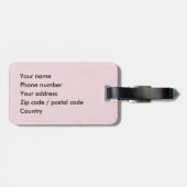 Bloemen bagagelabel w / roze roos (Achterkant horizontaal)