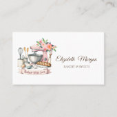 Bloemen Bakkerij Pastry Retro Mixer Visitekaartje (Voorkant)