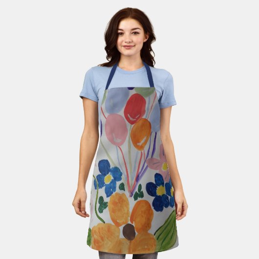 Bloemen & Ballonnen Schort (Gedragen)