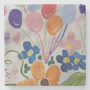 Bloemen & ballonnen stenen onderzetter