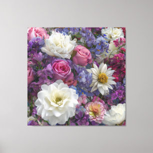 Bloemen banket canvas afdruk