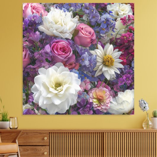 Bloemen banket canvas afdruk (Insitu (Woonkamer))