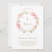 bloemen | Baptisme-uitnodiging Kaart (Voorkant)