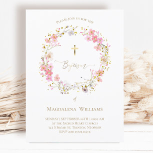 bloemen   Baptisme-uitnodiging Kaart