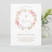 bloemen | Baptisme-uitnodiging Kaart (Staand voorkant)