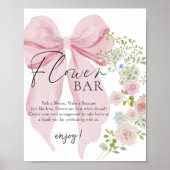 Bloemen Bar Baby Shower Bord Poster (Voorkant)