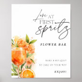 Bloemen Bar Love at First Spritz Bruidsfeest Poster (Voorkant)