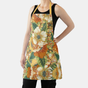  Bloemen Barok Goud Roest Groen Patroon Schort