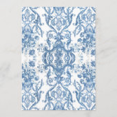 Bloemen  Barok Rococo Blauw Zilver Menu (Achterkant)