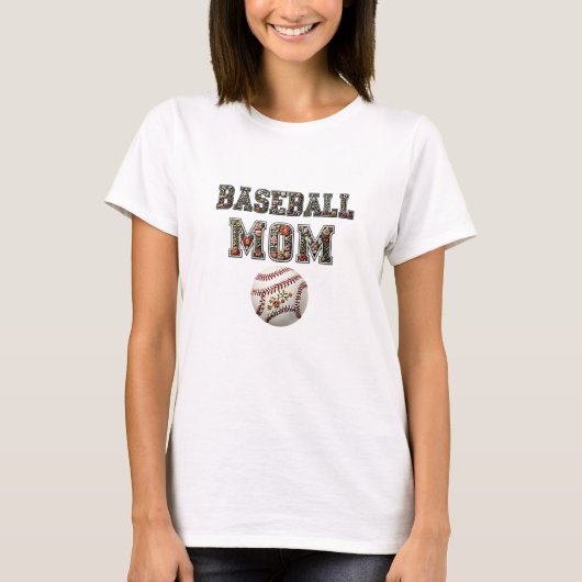 Bloemen Baseball Mom Shirt, Game Day Shirt (Voorkant)