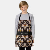 Bloemen Batik Geel Beige Bloemen Patroon Schort (Gedragen)