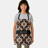 Bloemen Batik Geel Beige Bloemen Patroon Schort (Insitu)