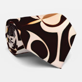 Bloemen Batik Geel Beige Bloemen Patroon Stropdas (Opgerold)