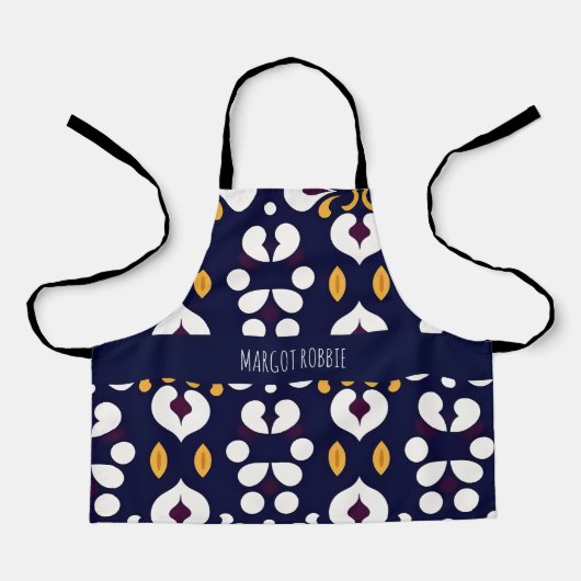 Bloemen Batik geel botanisch patroon Schort (Voorkant)