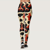 Bloemen Batik rood bloemmotief Leggings (Achterkant)
