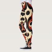 Bloemen Batik rood bloemmotief Leggings (Links)