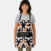 Bloemen Batik Sinaasappel Bloemen Retro Patroon Schort (Insitu)