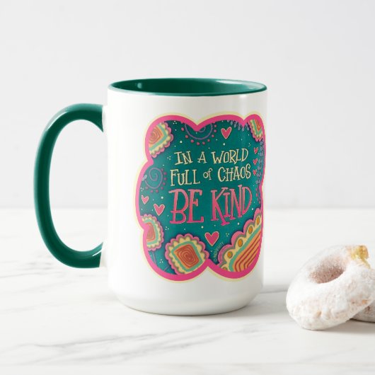 Bloemen Be Kind Inspirivity Coffee Mok (Met donut)