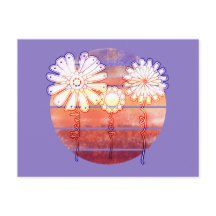 Bloemen bedanken bij zonsondergang - Paars